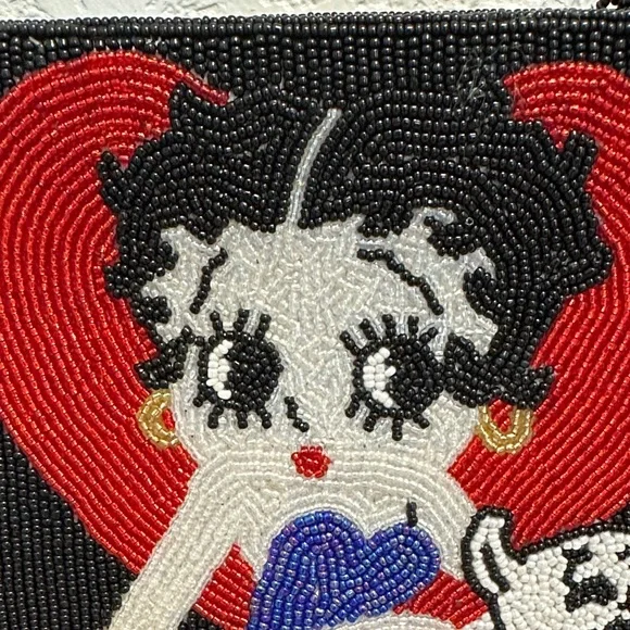 Betty Boop Black Clutch with Red Heart Design - Picture 4 of 10